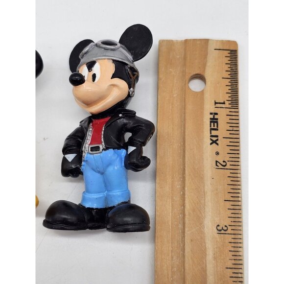 Vintage Disney Mickey Mouse And Pluto Biker Motorcycle Toys Cake Cupcake Topper - Picture 6 of 7
